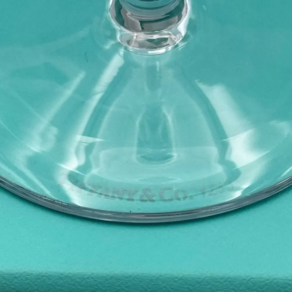 NEW - Tiffany & Co. Diamond Point Lead Crystal Wine Glass Clear Slovenia W/ Box